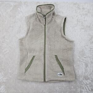 North Face Vest Womens Large Beige Sherpa Fleece Campshire Outdoors Hiking